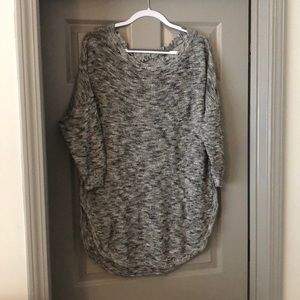 Oversized Criss-Cross Back Grey Sweater